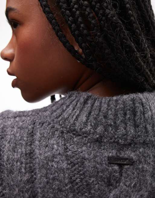 売れ筋商品|||リーバイス ニット&セーター レディース アウター ISABEL CABLE VEST - Jumper - charcoal heather grey Levi's Isabel Cable Vest - Charcoal Heather Grey | Very