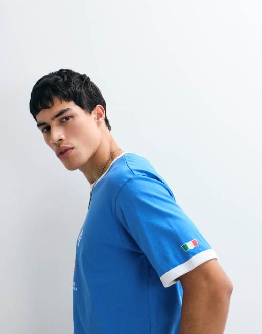 Levi's Italia retro ringer t-shirt in blue, 2 of 5