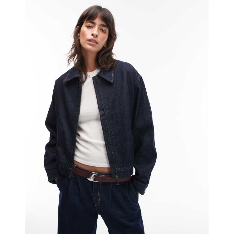 Levi's Ivy zip through denim bomber jacket in indigo | ASOS