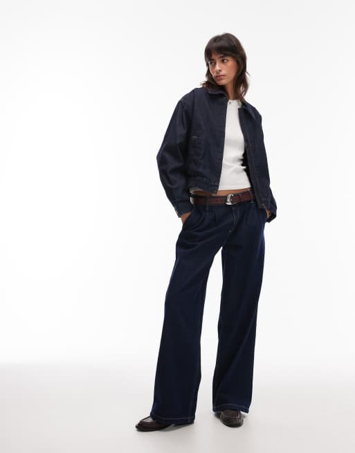 Levi's Ivy zip through denim bomber jacket in indigo | ASOS