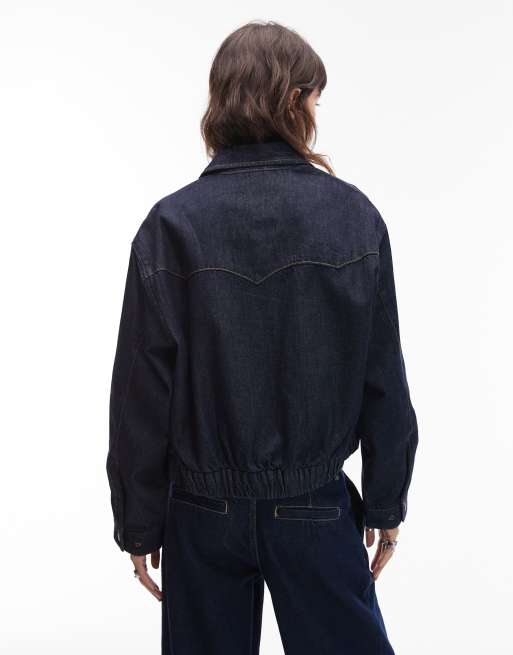 Levi's Ivy zip through denim bomber jacket in indigo | ASOS