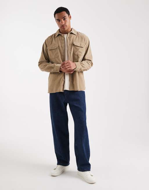Levi's – Jackson – Beige arbetarskjorta i manchester, 2 av 5