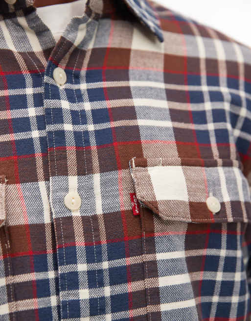 Levi's - Jackson - Beige worker-skjorte med tern i twill, 5 af 5