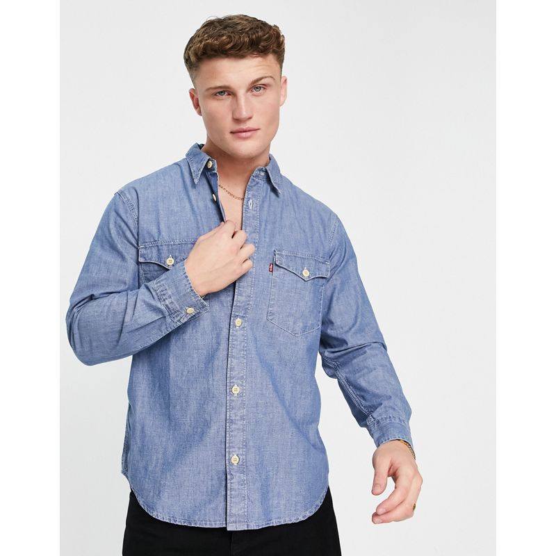 Levi's - Jackson - Camicia blu con etichetta rossa con logo