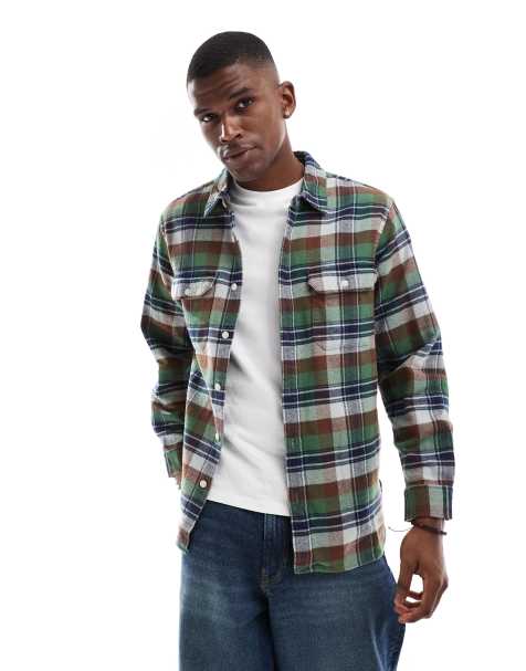 Levi's Jackson check flannel worker shirt in brown - view 1