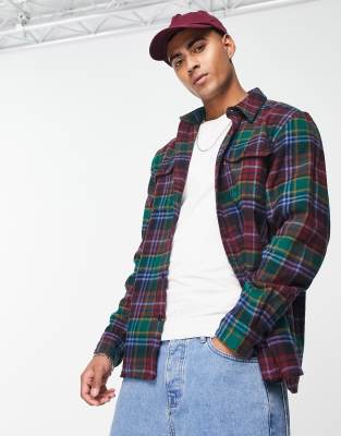 Chemise De Travail Homme à Carreaux Doublée Polaire - Flanelle épaisse - Poches En Laine D'agneau - Automne-hiver - 6
