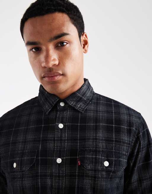 Levi's - Jackson - Chemise de travail en velours côtelé à carreaux - Noir, 5 de 5