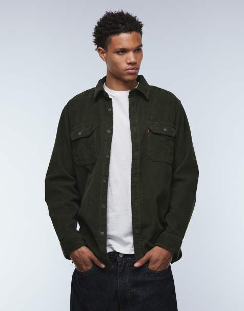 Levi's jackson cord worker shirt in dark green