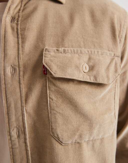 Levi's jackson cord worker shirt in beige, 4 of 5