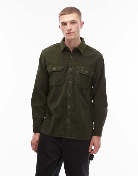 Levi's jackson cord worker shirt in dark green - view 1