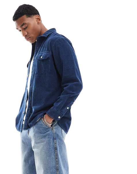 Levi's - Jackson - Corduroy worker overhemd in blauw - view 1