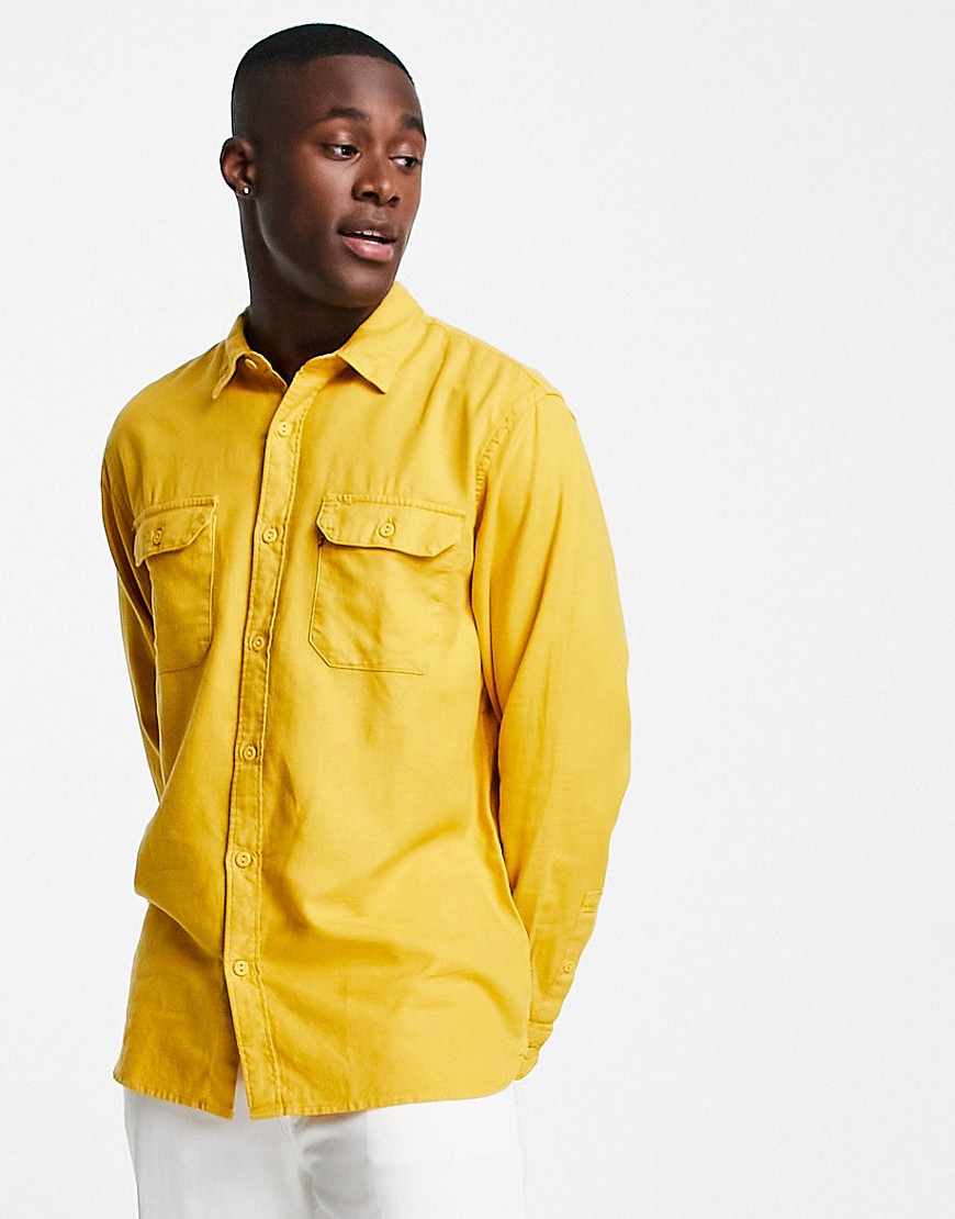Levi's Jackson cotton hemp worker overshirt in cool yellow