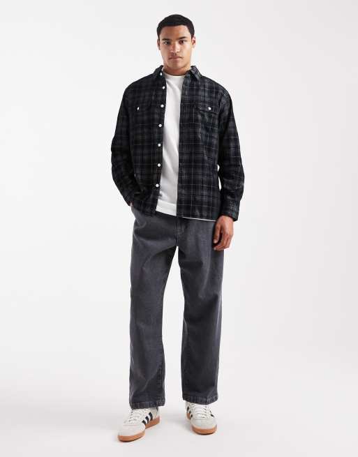 Levi's – Jackson – Czarna sztruksowa koszula w kratę w stylu roboczym, 2 z 5