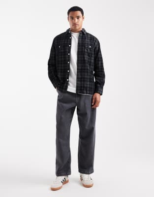 Levi's Jackson Plaid Corduroy Worker Shirt In Black