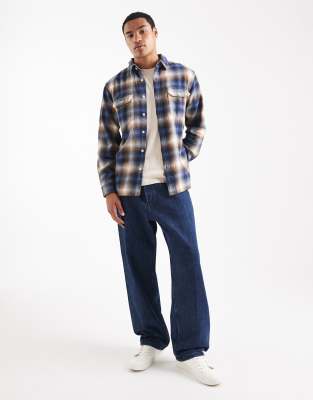 Levi's Jackson Plaid Flannel Worker Shirt In Blue
