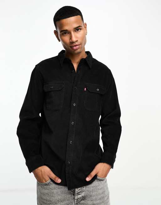 Levi's - Jackson - Sort arbejdsskjorte i fløjl