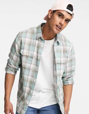 Levi's jackson worker check overshirt in blue - ASOS Price Checker