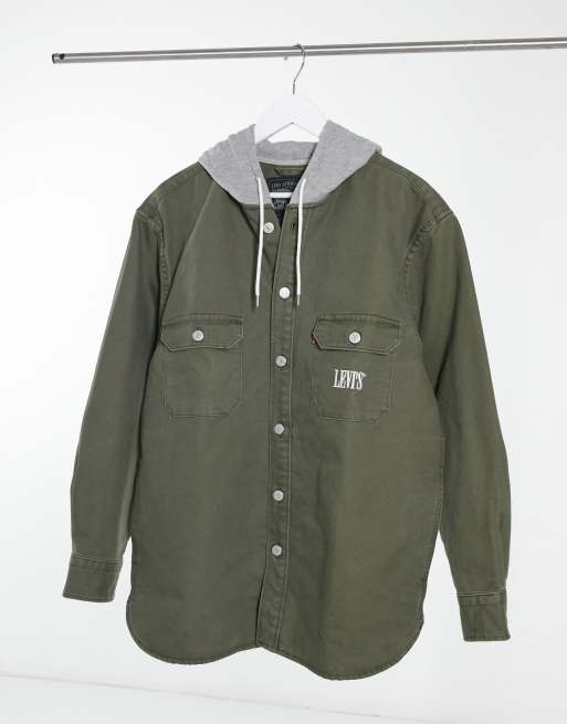 Levi's hooded shop shirt