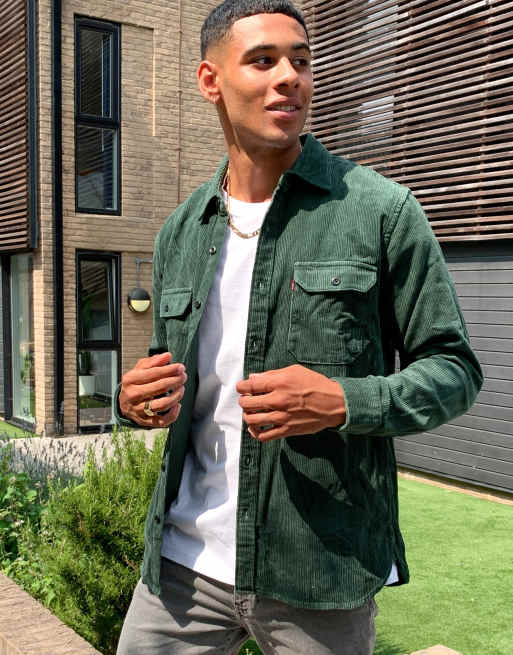 Levi's jackson worker cord overshirt in python green | ASOS