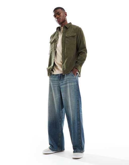Levi's Jackson Worker cord overshirt relaxed fit in dark green | ASOS