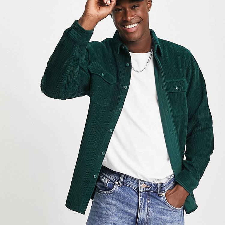 Levi's Jackson worker cord shirt in green with pockets | ASOS