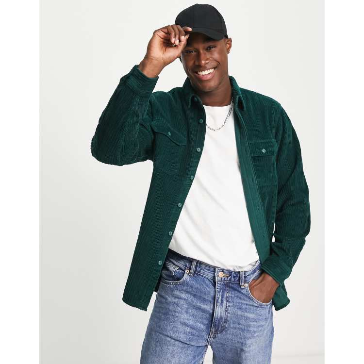 Levi's Jackson worker cord shirt in green with pockets | ASOS