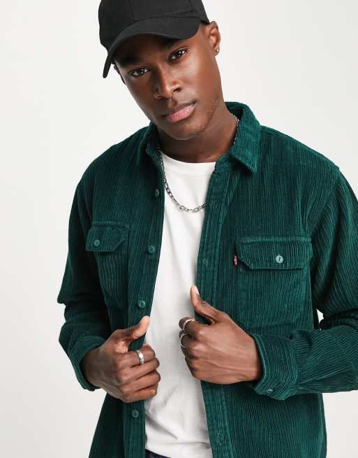 Levi s Jackson worker cord shirt in green with pockets ASOS