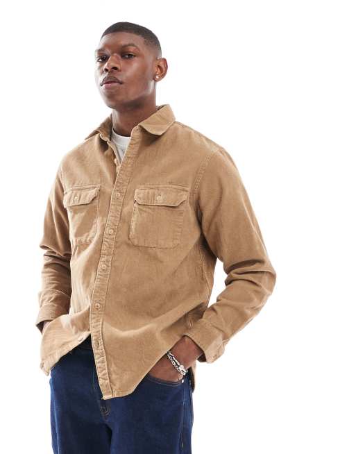 Levi's – Jackson – Worker-Hemd aus Cord in Hellbraun, 2 von 4