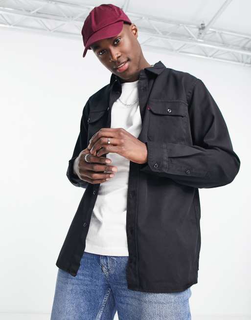 Levi s jackson worker shirt in black with logo