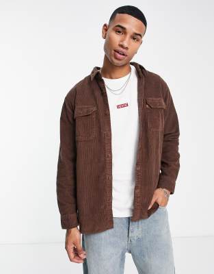 Levi's Jackson worker shirt in brown with small red tab logo