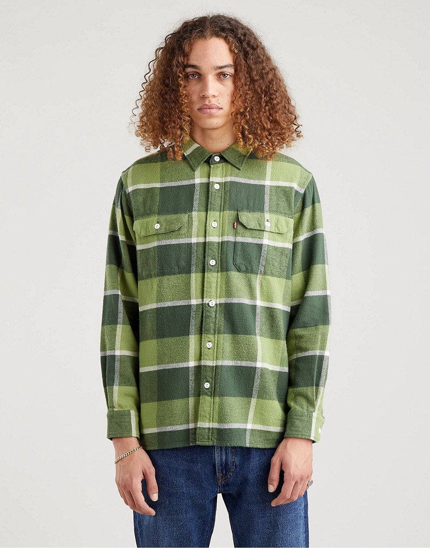 LEVI'S JACKSON WORKER SHIRT IN GREEN CHECK,19573-0156