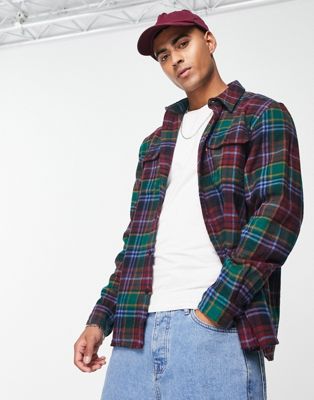 Levi's Jackson worker shirt in green purple check with pockets - ASOS Price Checker