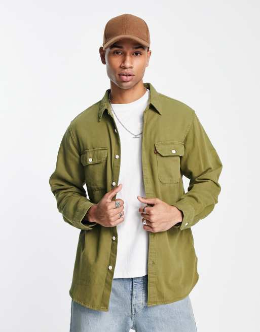 Levi's Jackson worker shirt in khaki | ASOS