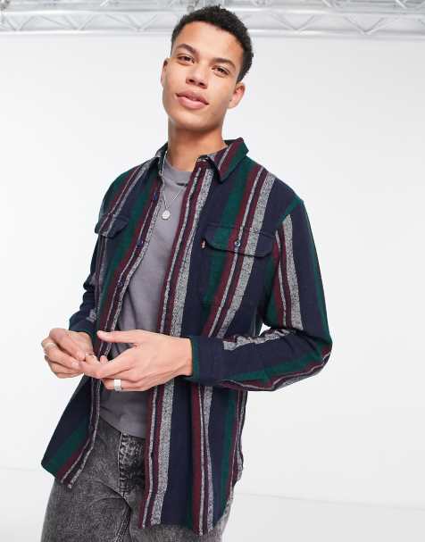 Levi's Jackson worker shirt in stripe with logo - view 1