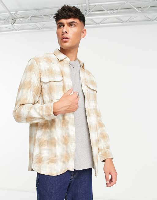 Levi's Jackson worker shirt in tan check with pockets | ASOS