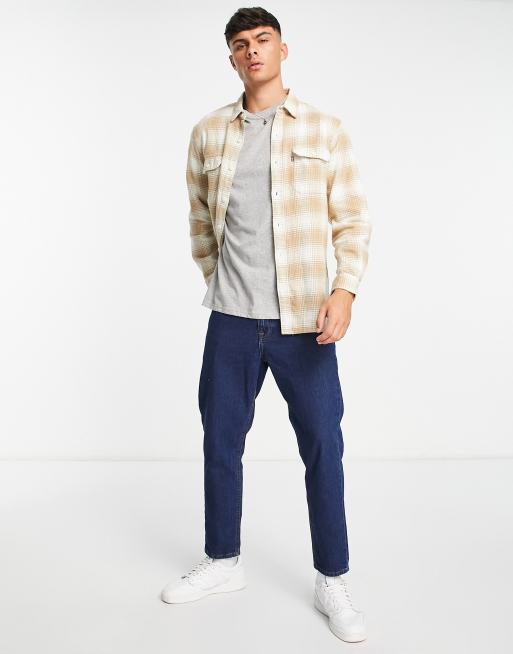 Levi's Jackson worker shirt in tan check with pockets, 4 of 4
