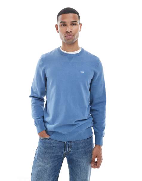 Levi's lightweight batwing logo knit jumper in light blue