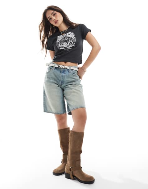 Levi's – Jasnoniebieskie długie szorty jeansowe o fasonie dad i luźnym kroju - view 1