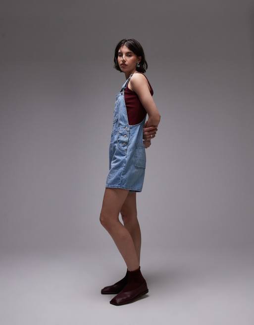 Levi's – Jasnoniebieskie krótkie ogrodniczki jeansowe w stylu roboczym, 4 z 5