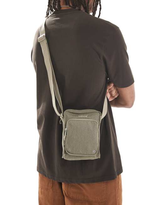 Levi's – Jasnoszara mała płócienna torebka crossbody ze stonowanym logo, 2 z 4