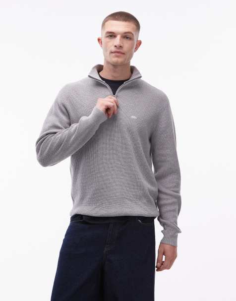 Levi's – Jasnoszary dzianinowy sweter z zamkiem pod szyją - view 1