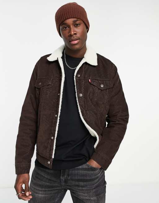 Levi's grey sherpa on sale jacket