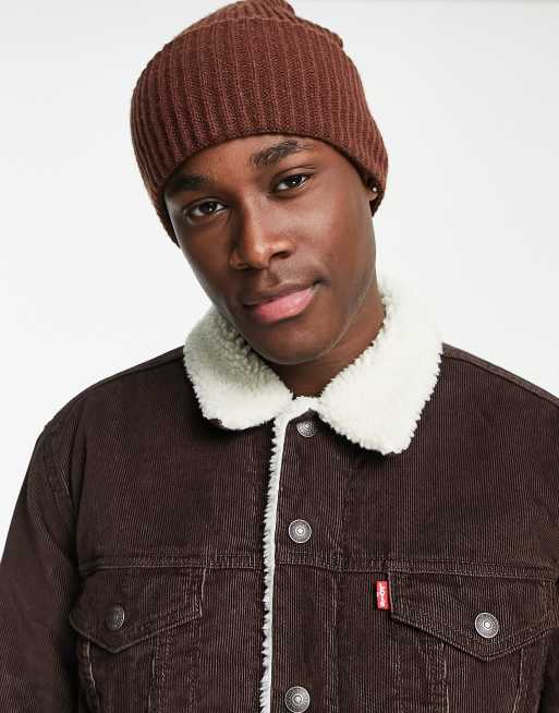 Levi's Java cord sherpa jacket in brown | ASOS