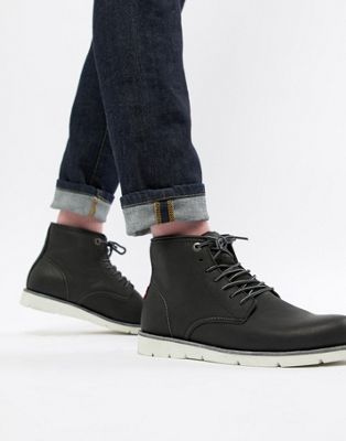 Levi's jax high leather boot in black 