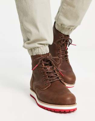 Jax Lux - Bottines laces en cuir avec tiquette rouge - Marron - Levi's - Modalova