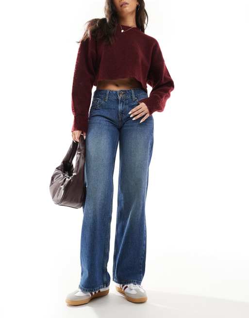 Levi's - Jean ample à taille ultra-basse - Bleu foncé