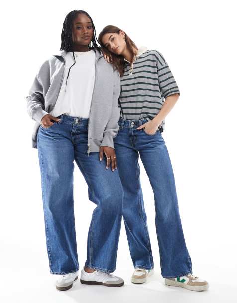 Levi's - Jean ample à taille ultra-basse - Bleu moyen délavé - view 1
