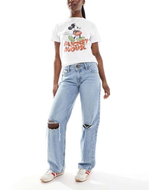 Levi's - Jean ample déchiré à taille ultra-basse - Bleu clair - view 1