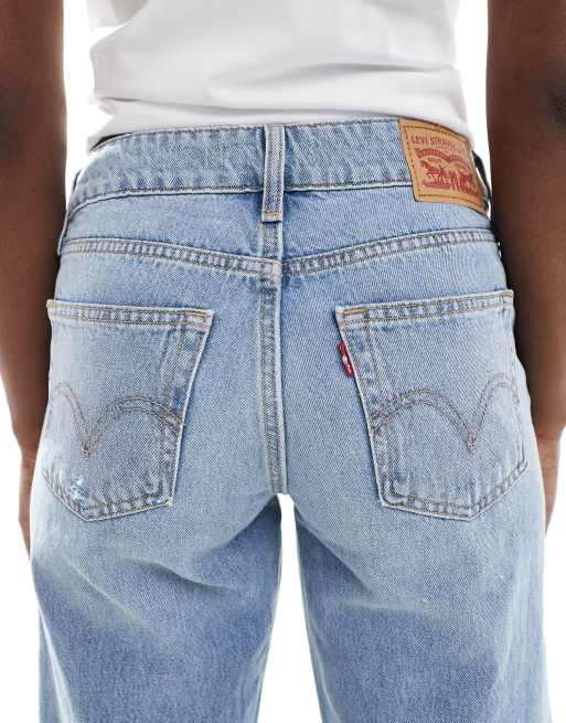 Levi's Jean ample déchiré à taille ultra-basse Bleu clair ASOS