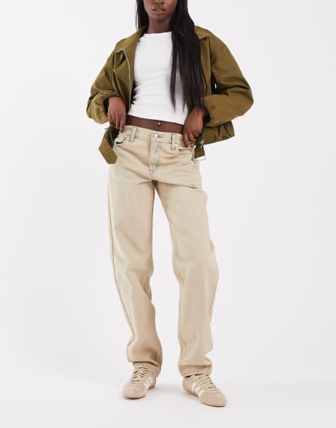 Levi's jean ample fuselé à taille ajustable en beige clair avec nuance bleue - view 1